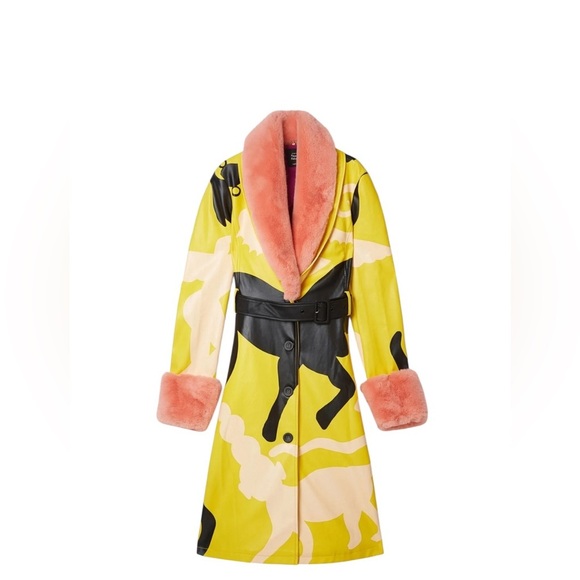 Desigual Yellow and Pink Trench Coat - Picture 3 of 9